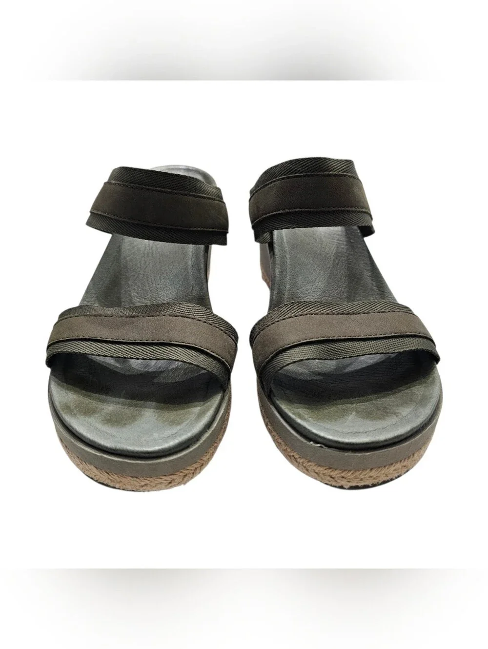 Merrell Women's Wedge Slide Sandals Gray Black Slip On Comfort Straps US 8